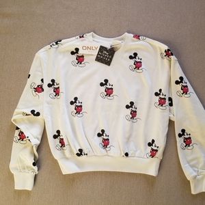 Only Sweatshirt Mickey Mouse Print Women/Girls Size XS